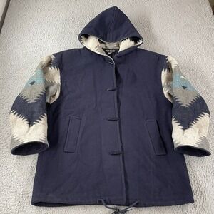 VTG Jofeld Coat Women Med Aztec Navajo Print Blanket Jacket Wool Southwest USA
